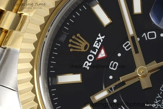 1224 Skydweller SS YG Noob Best Edition Black Dial on SS YG Jubilee Bracelet A23J Efficient 2122